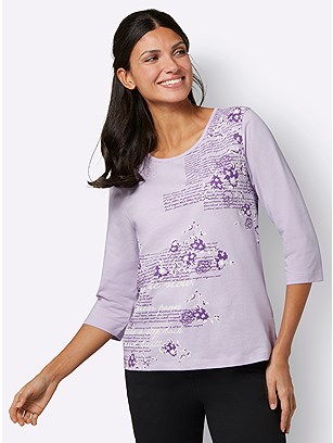 Printed 3/4 Sleeve Top product image (579329.LIPU.1.21_WithBackground)