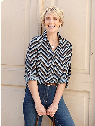 Collared Chevron Blouse product image (579576.DBCG.1.18_WithBackground)