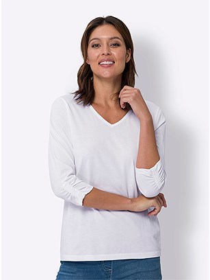 Ruched 3/4 Sleeve Top product image (579586.EC.2.26_WithBackground)