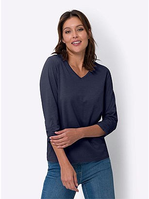 Ruched 3/4 Sleeve Top product image (579586.NV.2.29_WithBackground)