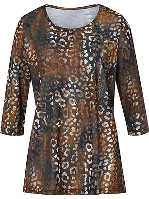 Leopard Print 3/4 Sleeve Top product image (579724.CGPR.3.31_Ghost)