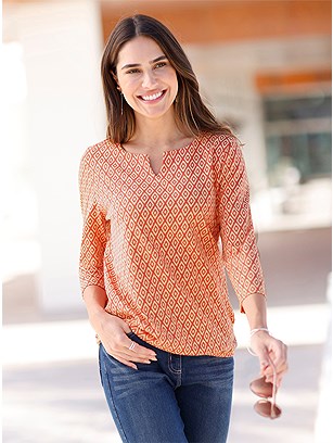 Printed 3/4 Sleeve Shirt product image (579730.TCPR.1.32_WithBackground)