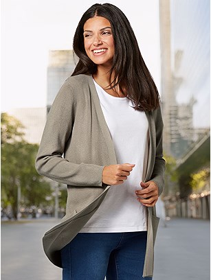 Ribbed Long Cardigan product image (579732.DKBR.2.P102224)