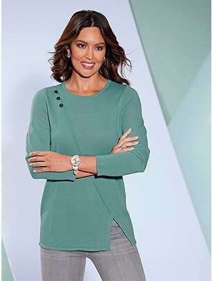 Overlap Hem Sweater product image (579788.GR.1.16_WithBackground)