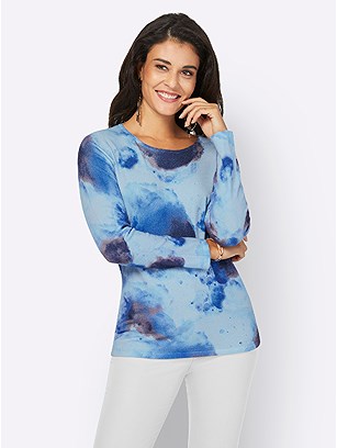 Allover Printed Sweater product image (579815.BLPR.2.20_WithBackground)
