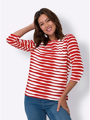3/4 Sleeve Striped Shirt product image (579888.RDST.2.42_WithBackground)