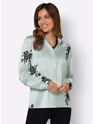 Floral Sequin Satin Blouse product image (579910.LTMT.2.17_WithBackground)