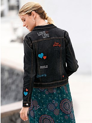 Embroidered Denim Jacket product image (580015.GYDE.2.14_WithBackground)