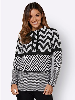 Mixed Print Sweater product image (580086.WBPA.2.15_WithBackground)
