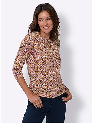 3/4 Sleeve Printed Top product image (580169.DRPR.2.12_WithBackground)
