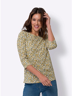 3/4 Sleeve Printed Top product image (580169.KHPR.2.14_WithBackground)