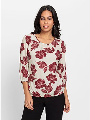 Pleated Floral Blouse product image (580204.CMDR.2.3_WithBackground)