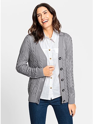 Cable Knit Cardigan product image (580399.GYMO.1.41_WithBackground)