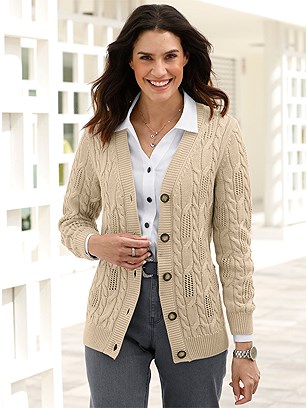 Cable Knit Cardigan product image (580399.SA.1.35_WithBackground)