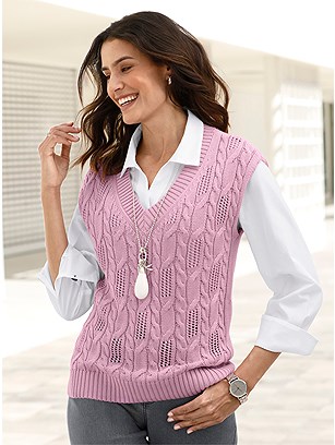 Cable Knit Sweater Vest product image (580402.RS.1.39_WithBackground)