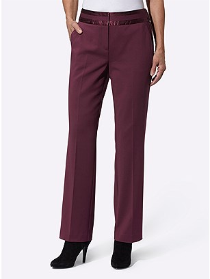 Pleated Satin Trim Pants product image (580422.BU.1.49_WithBackground)
