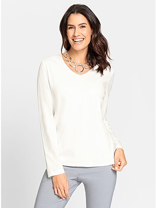Long Sleeve V-Neck Top product image (580562.EC.1.12_WithBackground)