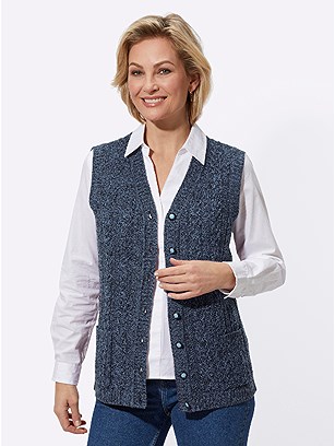 Mottled Button Up Vest product image (582478.BLMO.1.1_WithBackground)