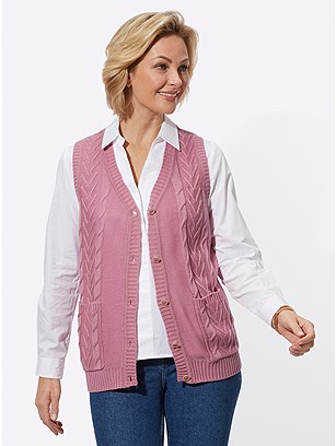 Cable Knit Button Up Vest product image (582772.ODRS.1.1_WithBackground)