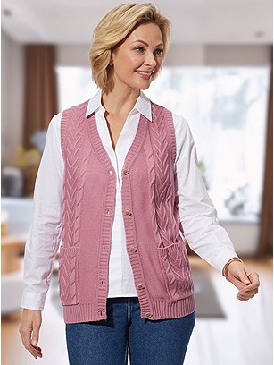 Cable Knit Button Up Vest product image (582772.ODRS.1.P110824)