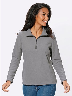 Zip Detail Fleece Sweater product image (583051.GYMO.1.1_WithBackground)