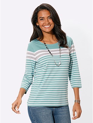 Striped 3/4 Sleeve Shirt product image (583231.SGST.1.1_WithBackground)