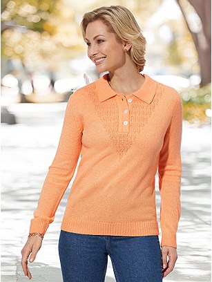 Pattern Knit Polo Sweater product image (583542.AP.1SS)