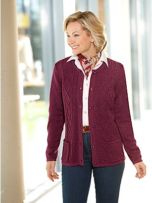 Cable Knit Button Up Cardigan product image (583556.BORD.1.1_WithBackground)