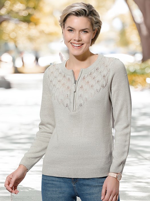 creation l Light Grey-Mottled Sweater from creation L