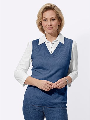 V-Neck Sweater Vest product image (583584.DEBL.1.1_WithBackground)