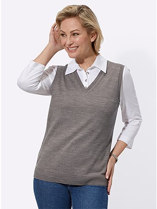 V-Neck Sweater Vest product image (583584.GYMO.1.1_WithBackground)