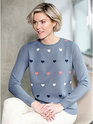 Heart Print Sweater product image (583605.PWBL.1S)