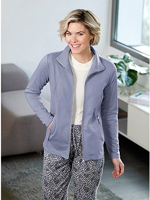 Mottled Zip Pocket Cardigan product image (583606.BLMO.1.1_WithBackground)