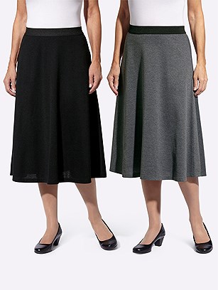 2 Pk Flared Midi Skirts product image (583724.BKMU.8.1_WithBackground)