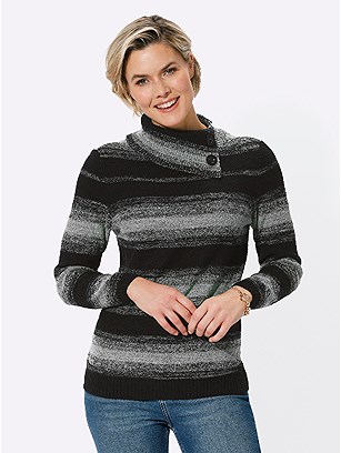 Striped Boucle Sweater product image (583789.ECBK.1.1_WithBackground)