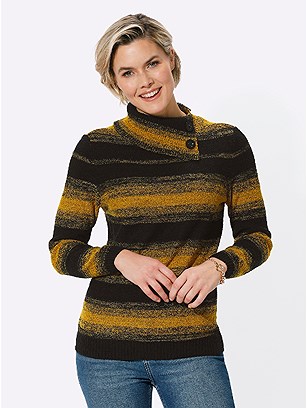 Striped Boucle Sweater product image (583789.OBST.1.1_WithBackground)