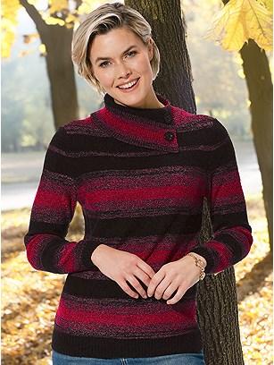 Striped Boucle Sweater product image (583789.RDST.1SS)