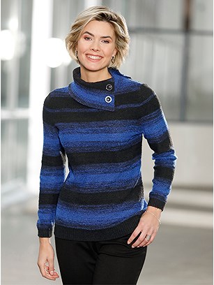 Striped Boucle Sweater product image (583789.RYBK.1.1_WithBackground)