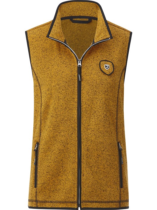 creation l Ocher-Black-Patterned Heather Fleece Vest
