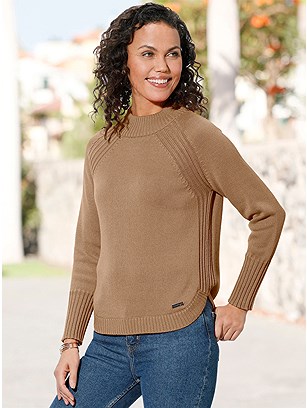 Ribbed Round Hem Sweater product image (585567.CA.1S)