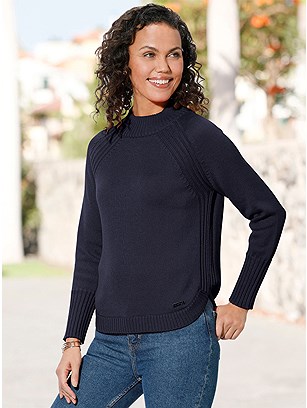 Ribbed Round Hem Sweater product image (585567.NV.1S)