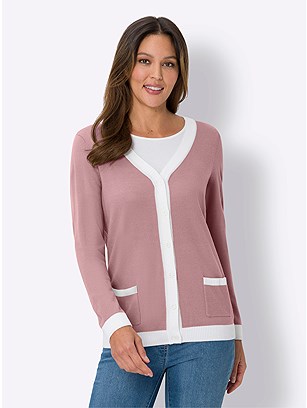 Contrast Trim Cardigan product image (586477.HYDR.1.1_WithBackground)