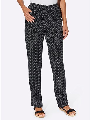 Printed Stretch Waist Pants product image (586587.BKDI.1.1_WithBackground)