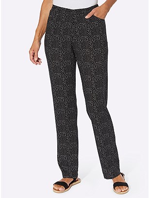 Printed Stretch Waist Pants product image (586587.BKDT.1.1_WithBackground)