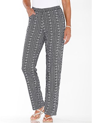 Printed Stretch Waist Pants product image (586587.BKST.1.1_WithBackground)