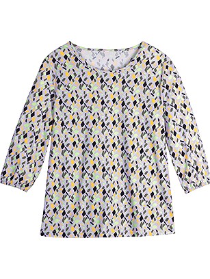 Printed 3/4-sleeve shirt product image (586727.LIGR.1.1_Ghost)