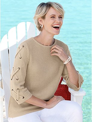 Lace Up Sleeve Sweater product image (586863.SA.1S)