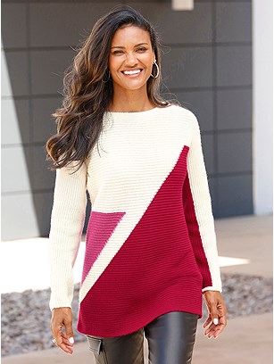 Ribbed Boat Neck Sweater product image (586879.RDMU.1S)