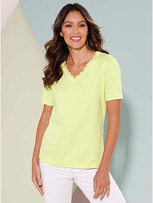 Lace Trim V-Neck Shirt product image (586954.PS.1S)