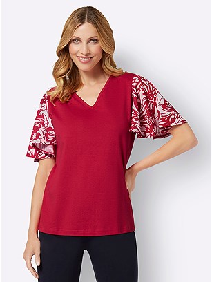 Floral Sleeve Top product image (587952.RD.1.1_WithBackground)